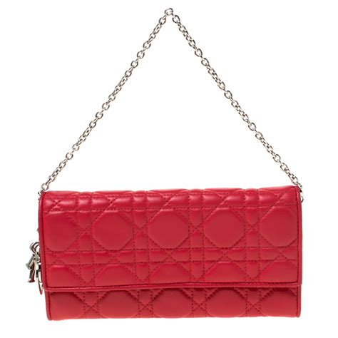 mini lady dior wallet red|Lady Dior wallet on chain.